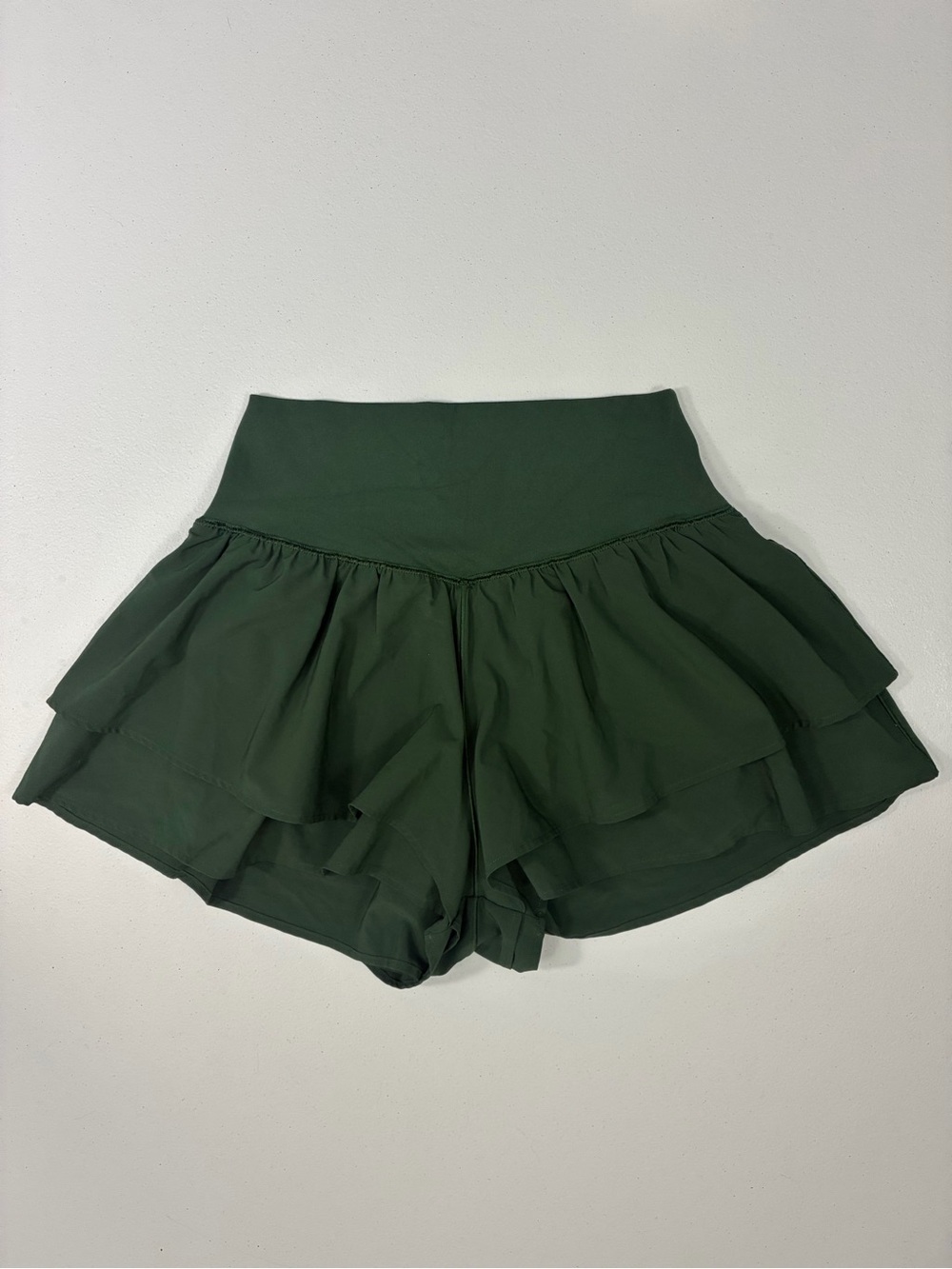 aerie Offline Tiered Twofer Athletic Shorts Real Good Dark Green Size Medium